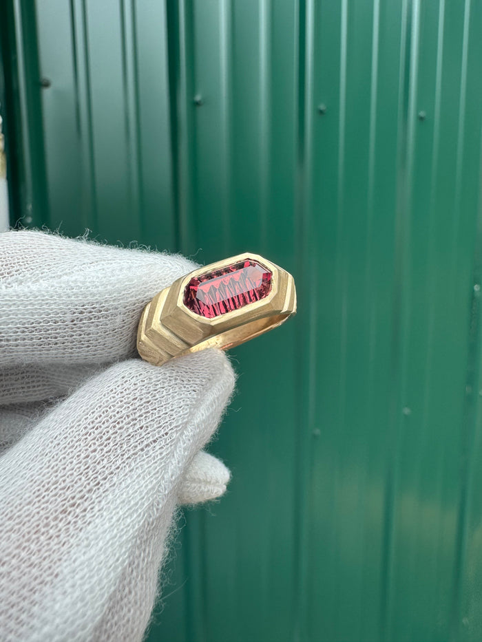 Rubellite tourmaline ring